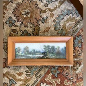 OOAK Vintage Pastel Painting. Scene Country Road With A Home.